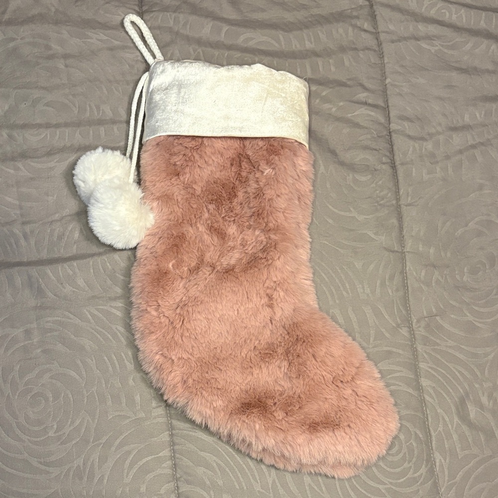 WONDERSHOP at Target Fur Pom Pom Pink Christmas Stocking